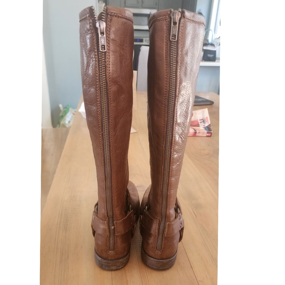 Frye Phillips Harness Tall Brown Boots - Picture 8 of 9